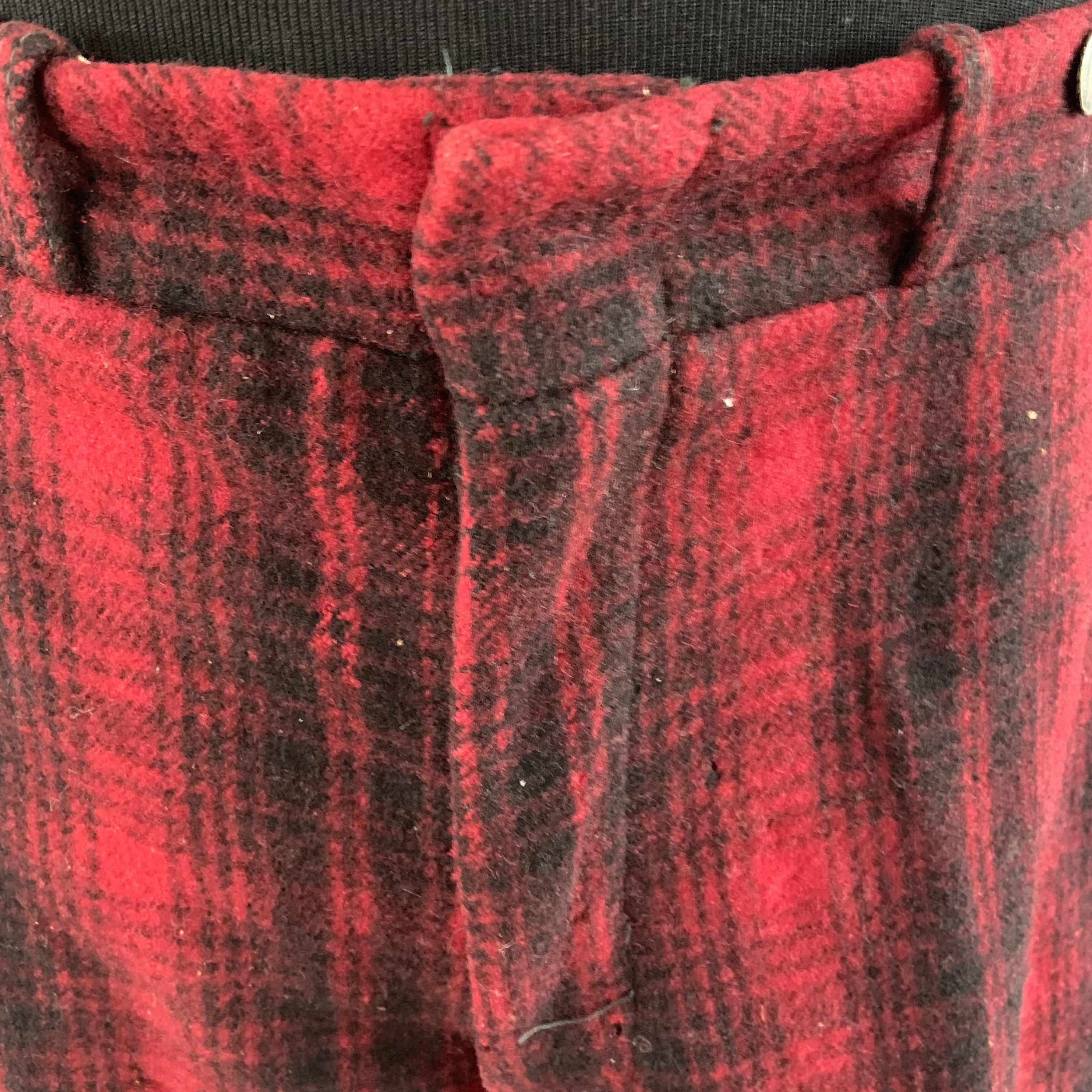 Vintage 1940s Woolrich Red Plaid Wool Hunting Pants Vintage Unisex
