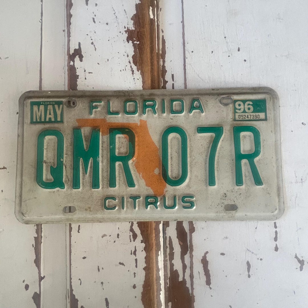 Vintage 1990's Florida License Plate QMR07R - Etsy