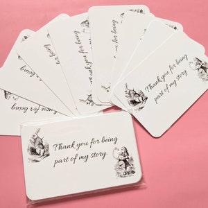 10 tarjetas de agradecimiento - regalos de agradecimiento - regalos de fiesta - Alicia en el país de las maravillas - regalos de boda - regalos de baby shower - cumpleaños - regalo para el maestro