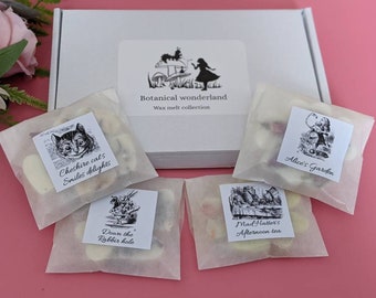 Alice in Wonderland, wax melts,  novelty wax melts, highly fragranced wax melts, botanical wax melts, Alice in Wonderland gifts, heart melts