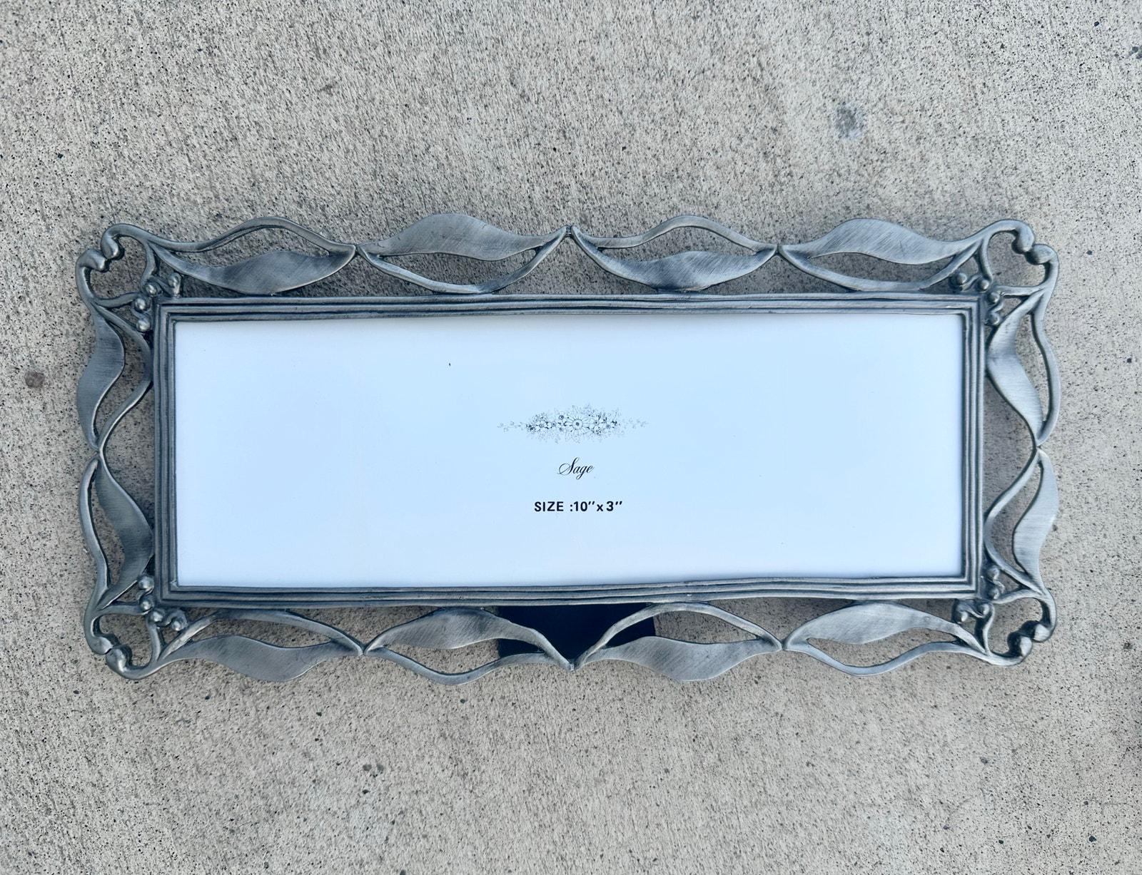 Scrolling Metal Photo Frame 3x10 Rectangle Unique French Romantic Home ...
