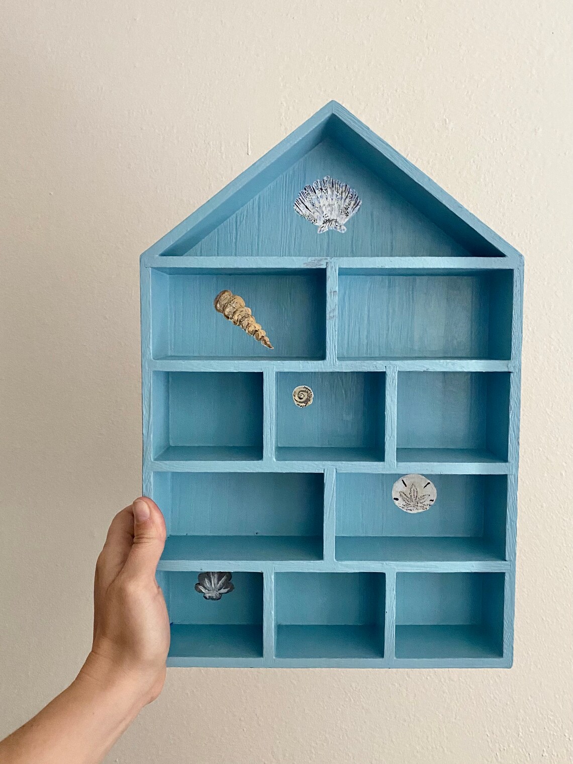Shell Shelf / Hand Painted Beach Ocean Theme Crystal Oil Wall Etsy