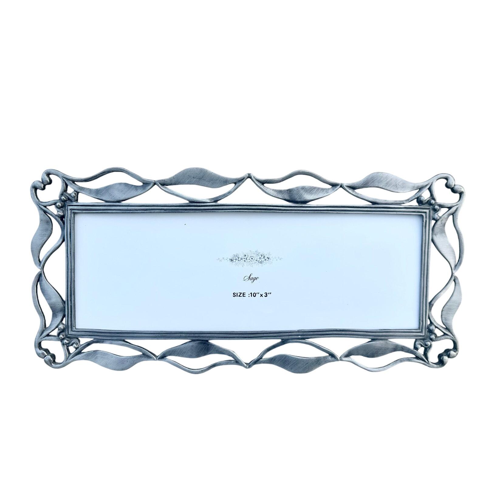 Scrolling Metal Photo Frame 3x10 Rectangle Unique French Romantic Home ...