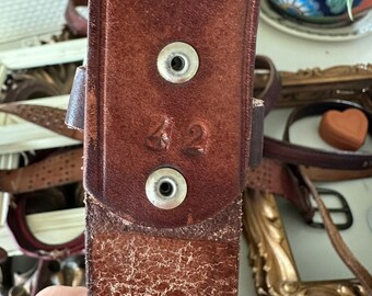 Vintage Woven Leather Belt 42 Embellished Mexican Boho  display picture 1