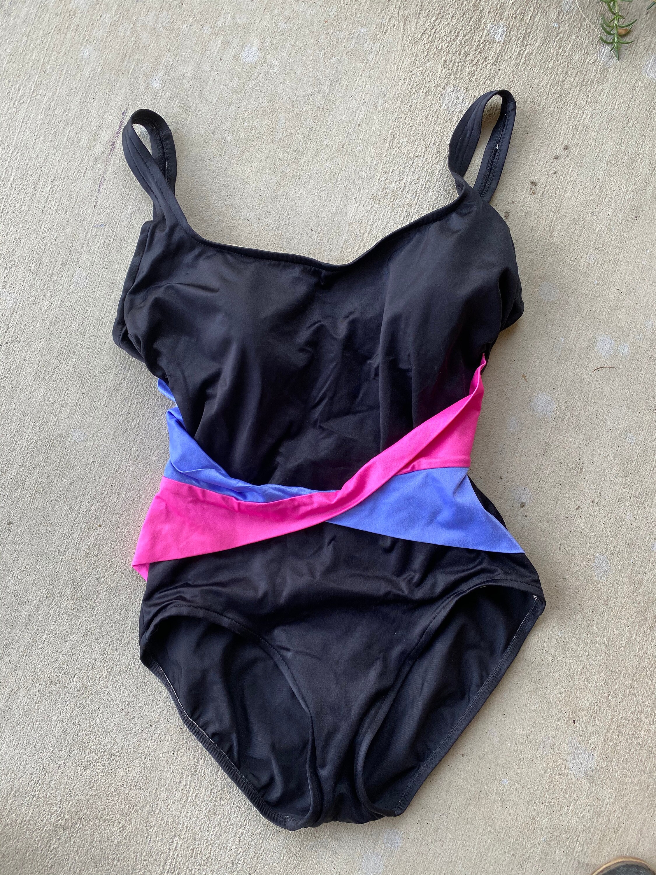 Vintage Swimsuit black pink bold 1980s 1990s Swim bikini sexy | Etsy