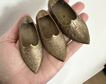 Vintage Brass Incense Holders Mini shoes- peace calm chakra gift zen Indian