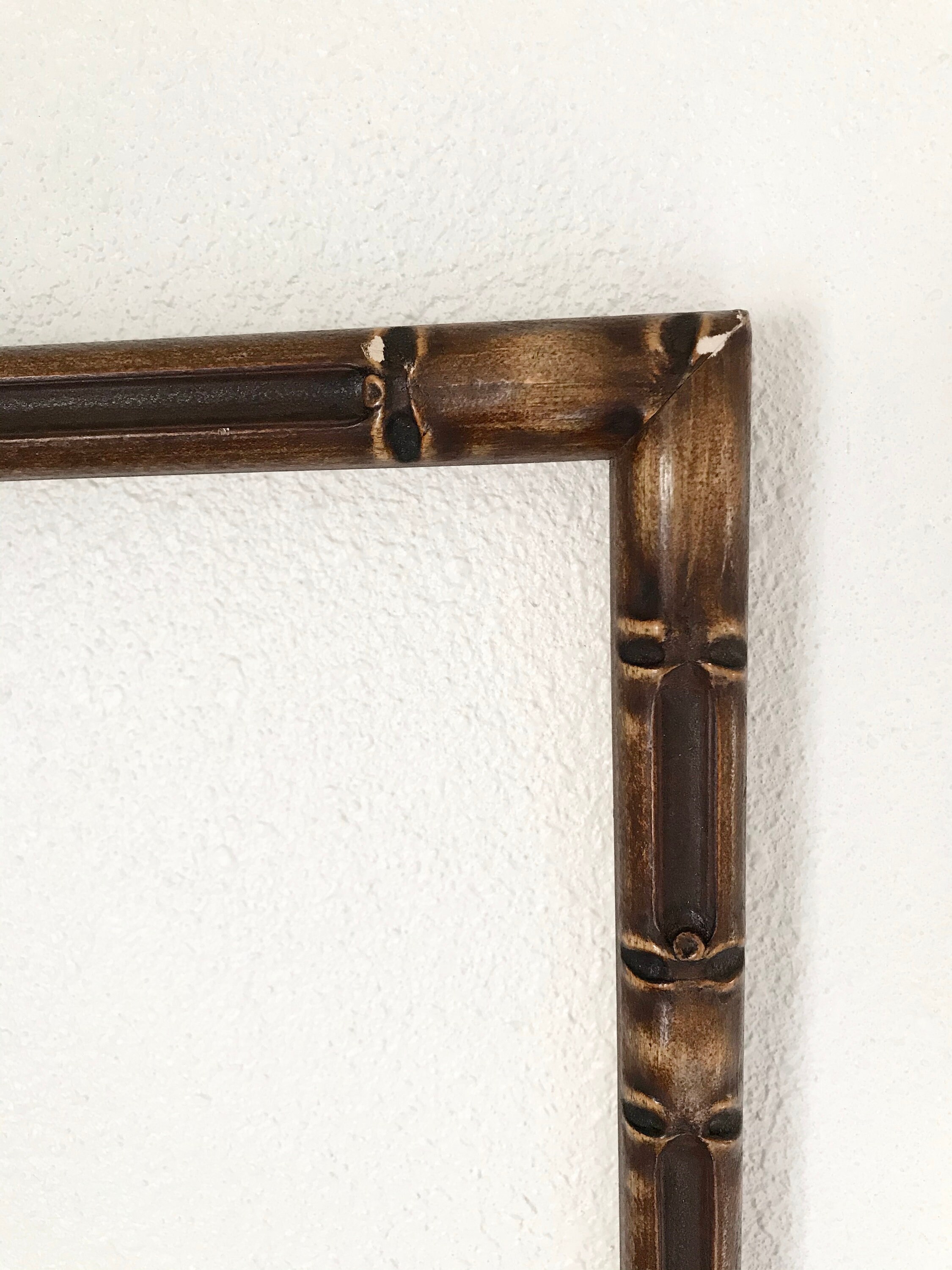 Wooden Bamboo Frame Vintage Large 15.25 x 19.75 Carved 16x20 Etsy