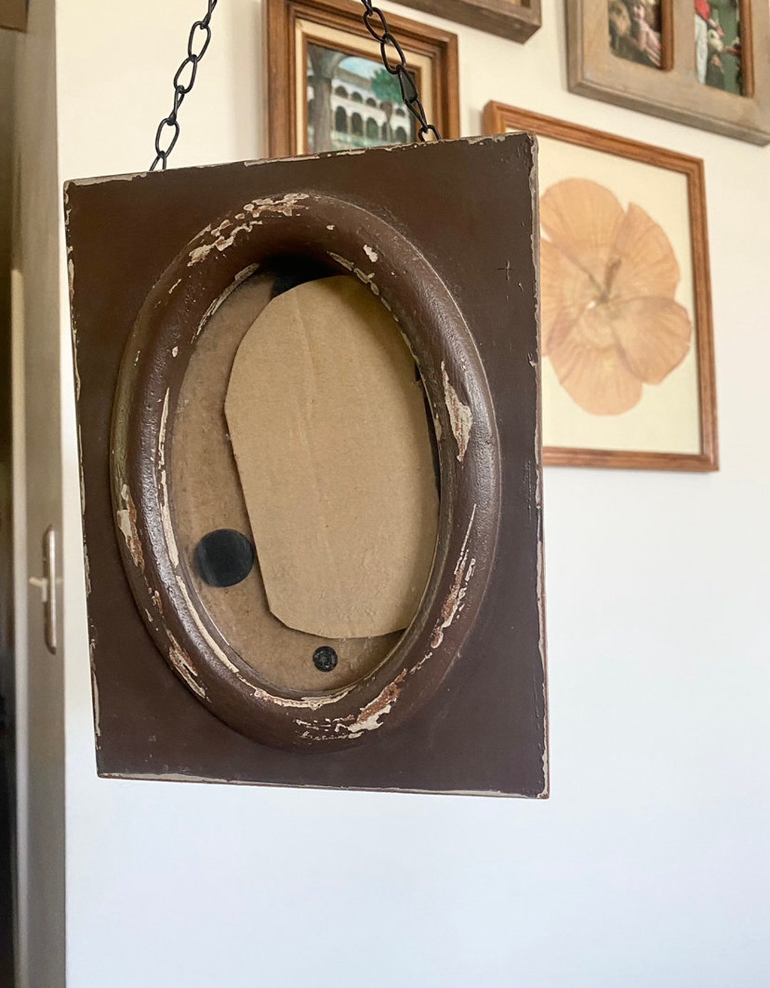 Rustic Wood Frame Wall Decor Barn Chipped Shabby Paint Chic Etsy