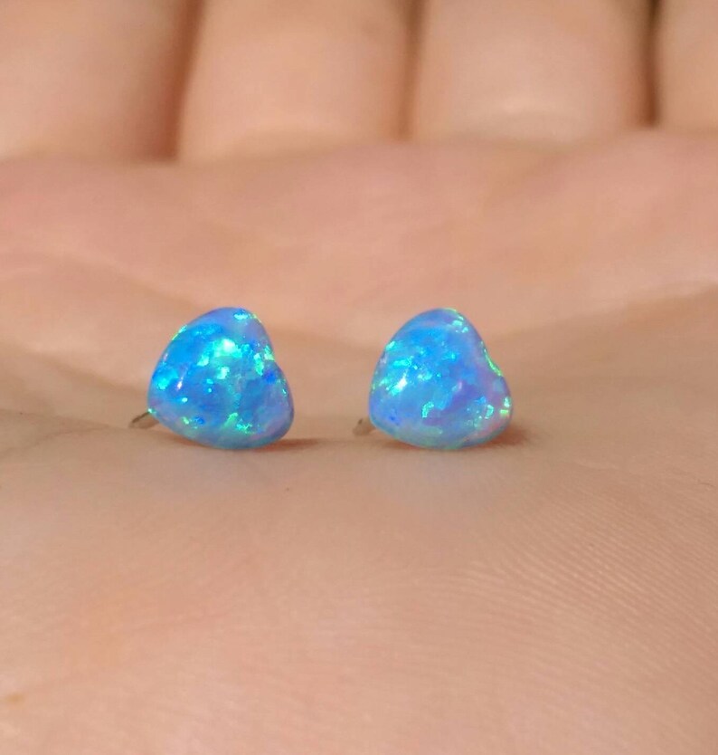 heart opal studs opal studs