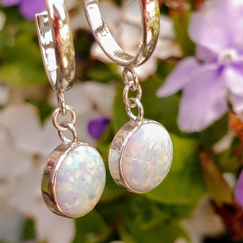 opal dangle earrings opal earrings opal drop earrings white opal earrings silver drop earrings white opal dangle earrings