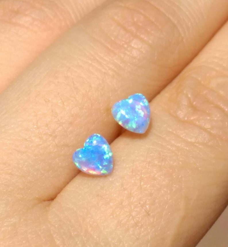 heart opal studs opal studs
