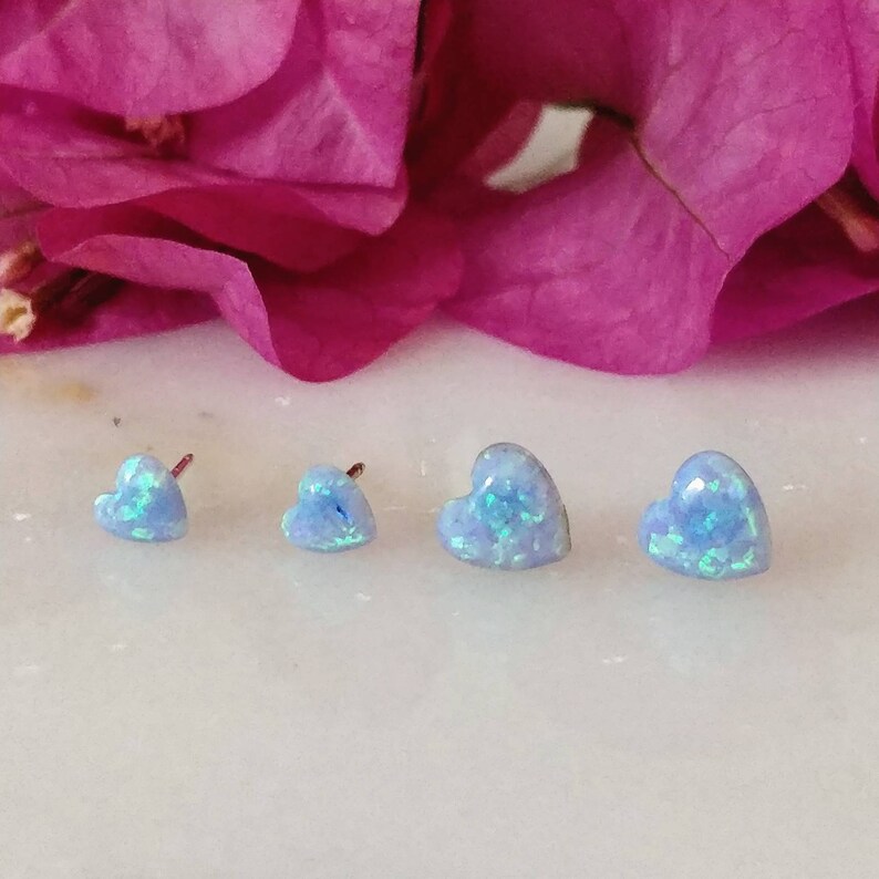 heart opal studs opal studs