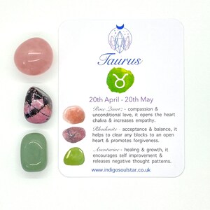 Taurus Birthstone Crystal Set, Zodiac Crystals, Crystal Healing, Crystal Energy, Astrological Crystal Set, Responsibly Sourced