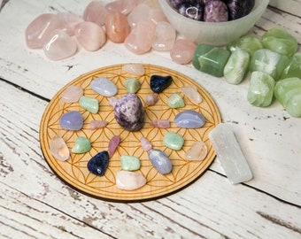 Stress & Anxiety Support Crystal Grid Kit |  Crystal Grid Set | Relieve Stress | Self Care | Calming | Centering | Emotional Balance