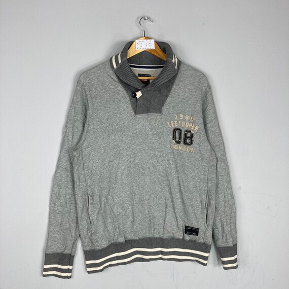 Vintage LEE COOPER Button Sweatshirt Big Logo Lee Cooper Jumper