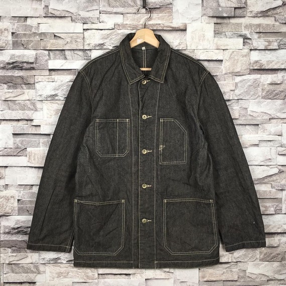 Vintage 90s WORKWEAR CHORE JACKET Button Up Four P