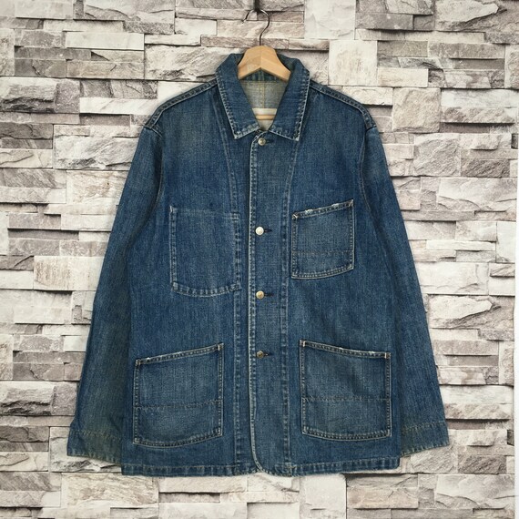 Vintage GAP EST 1969 Denim Chore Jacket Button Up Wor… - Gem