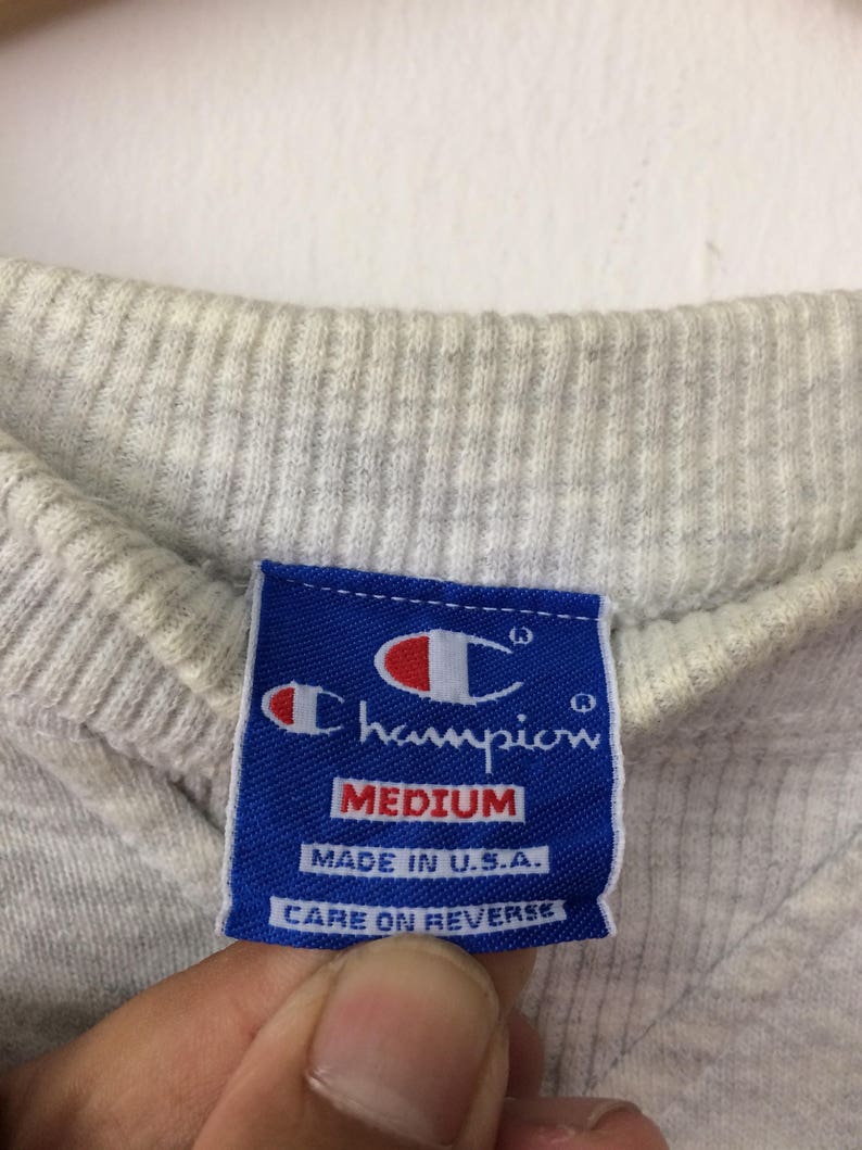 25/% OFF Vintage CHAMPION Sweatshirt Big Logo Spell Out Made In USA Street Fashion Hip Hop Medium Size