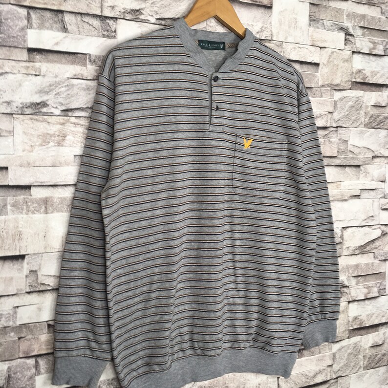 Vintage LYLE & SCOTT Striped Sweasthirt Single Pocket - Etsy