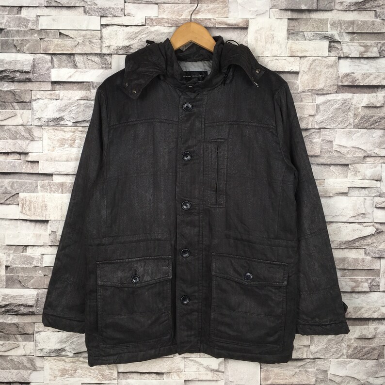 Vintage KANSAI YAMAMOTO By Japanese Designer Hoodies Jacket Black Jacket Fashion Designer Size Medium