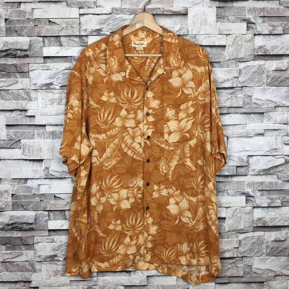 Vintage PANAMA JACK Hawaiian Rayon Shirt Flower L… - image 1