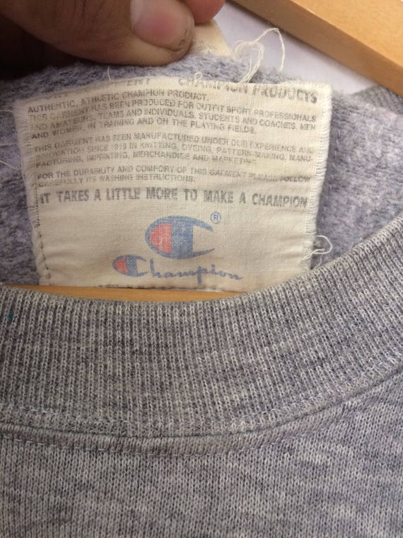 Vintage CHAMPION Sweatshirt Gray Colur With Big L… - image 4