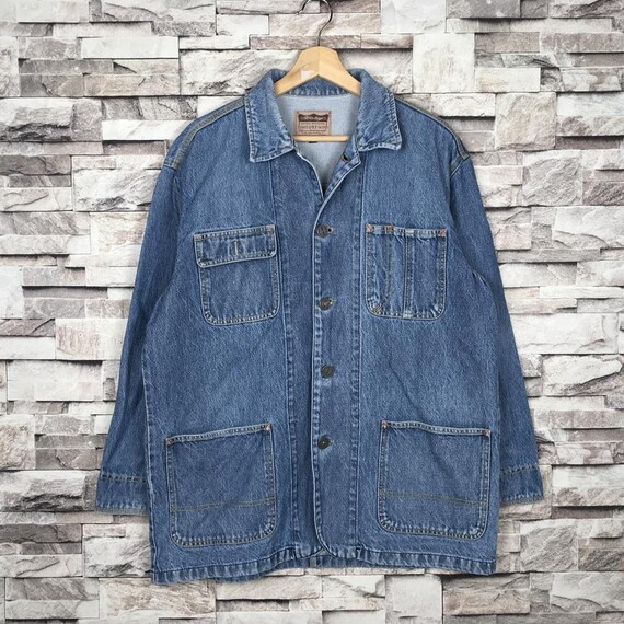 Vintage 1990s VISBY Workwear Denim Chore Jacket Bu