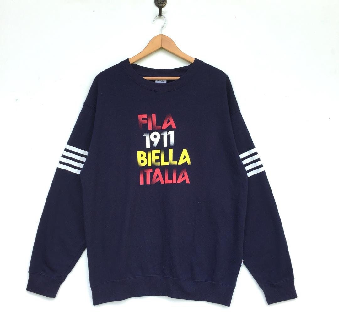 Vintage FILA BIELLA ITALIA 1911 Sweatshirt Big Logo Spell Out With