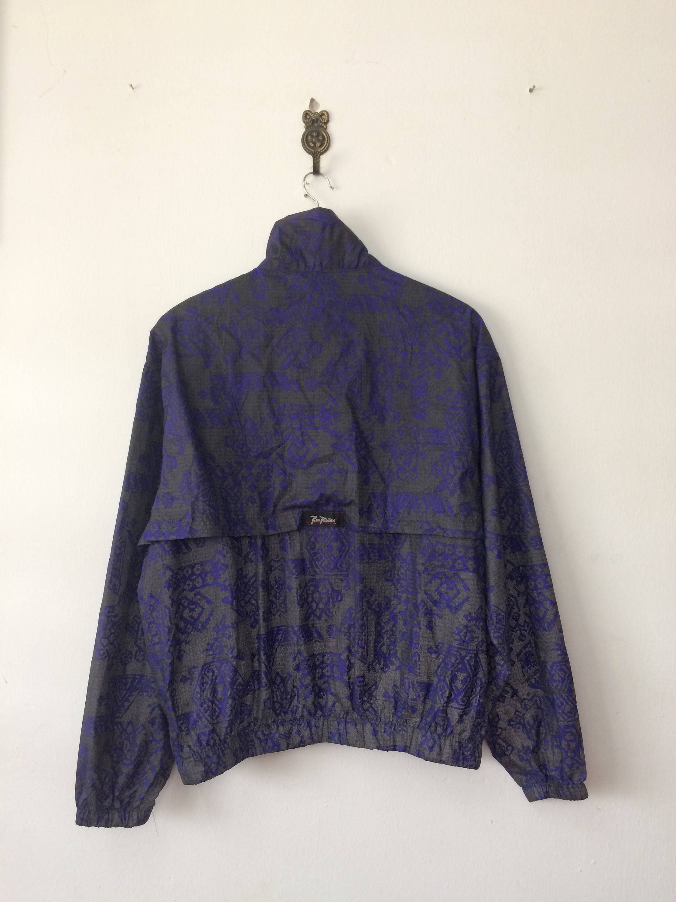 Vintage RAIL RIDERS Windbreaker Jacket Full Zipper Full Print - Etsy