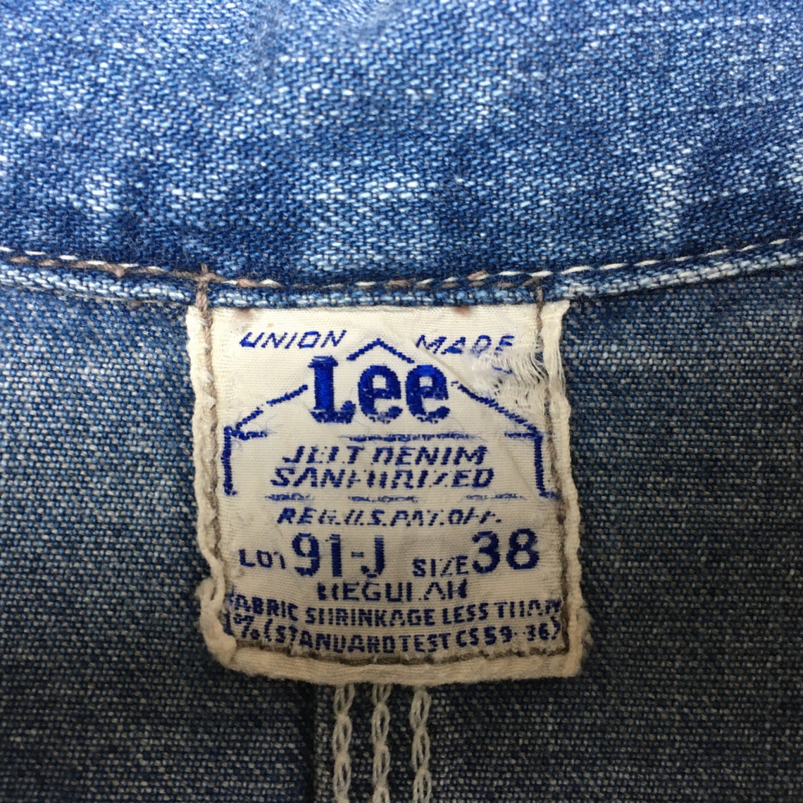 Vintage LEE UNION MADE Workwear Denim Chore Jacket Striped | Etsy