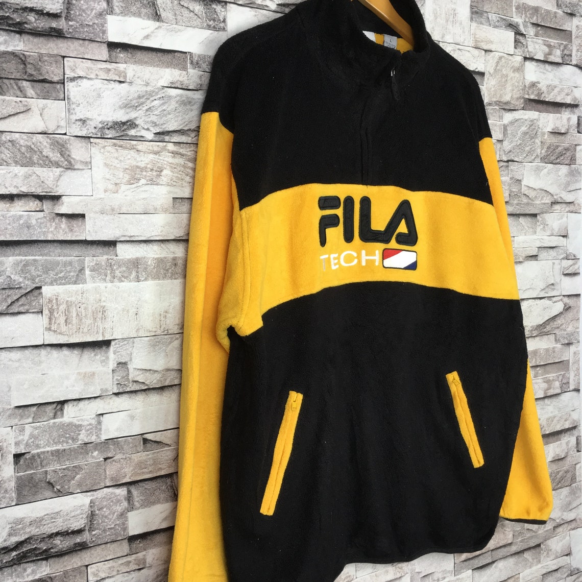 Rare FILA TECH Fleece Jacket Quarter Zipper Two Tone Colour - Etsy UK