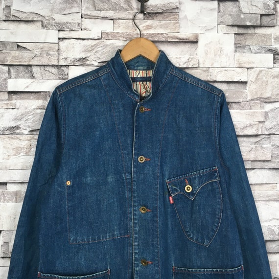 Vintage LEVIS Clothing Denim Chore Jacket Button … - image 3
