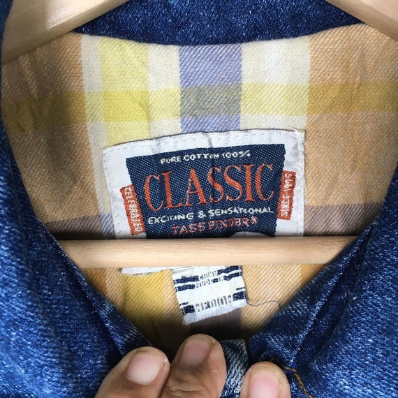 Vintage 90s CLASSIC Workwear Denim Chore Jacket F… - image 6