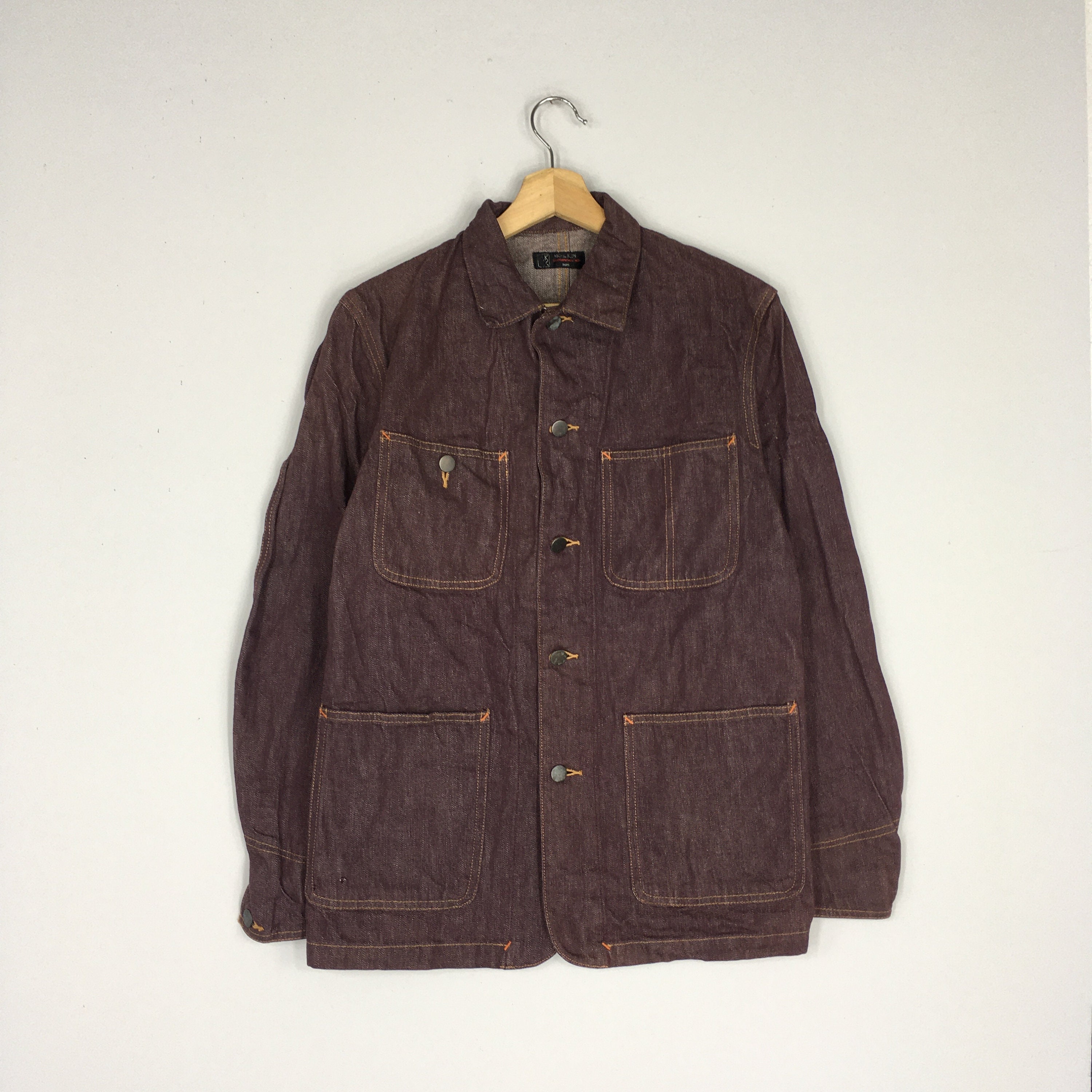 Buy Vintage MICHEL KLEIN Hommes Paris Denim Chore Jacket Button up Online  in India - Etsy