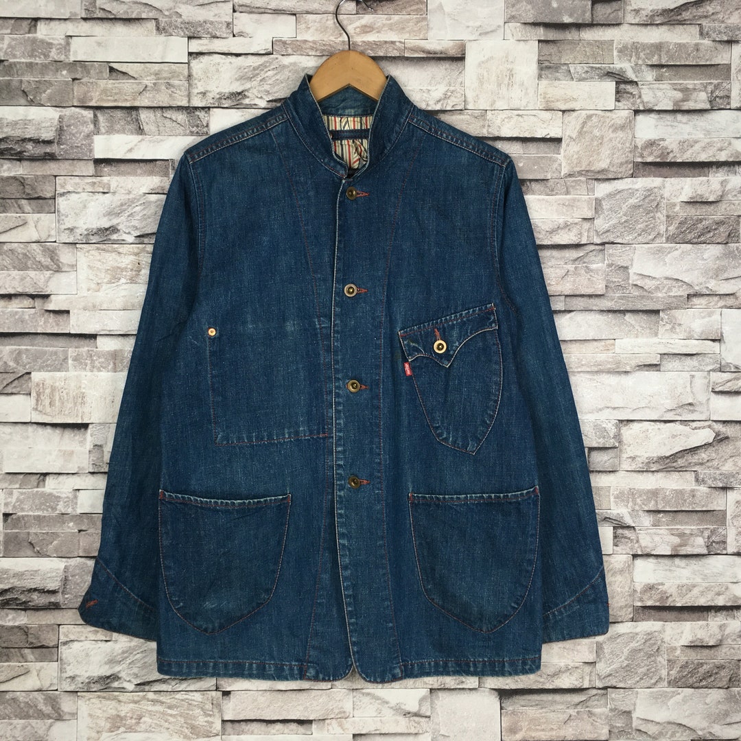Vintage LEVIS Clothing Denim Chore Jacket Button up Jean Workwear ...