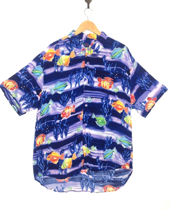 Vintage 80s JAMS WORLD Hawaiin Shirt With Nice Mo… - image 1