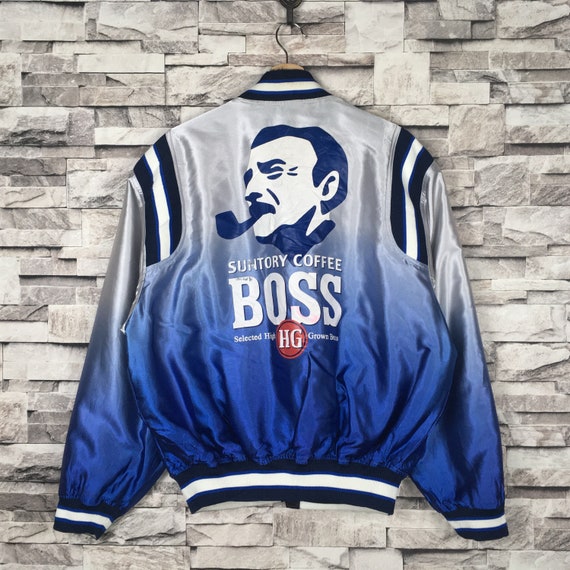 BOSS - Varsity-style jacket with monogram-embossed leather sleeves