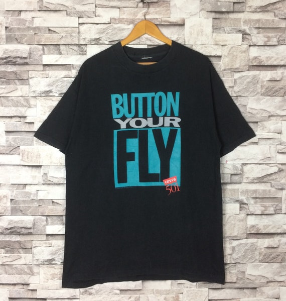 Vintage 1990 LEVIS 501 Button Your Fly T-shirt Big Logo Spell - Etsy