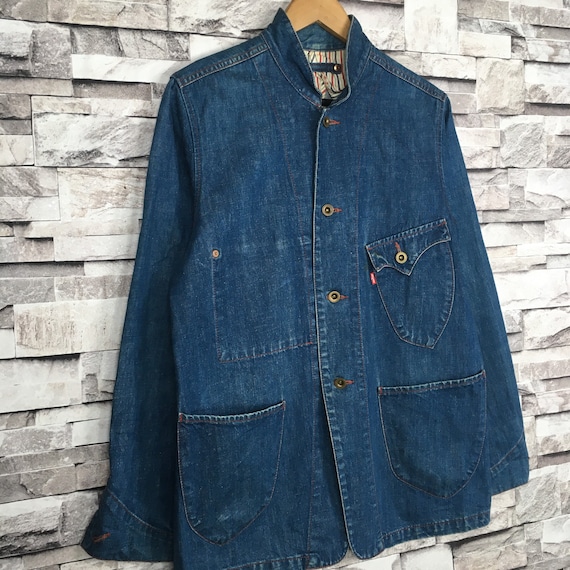 Vintage LEVIS Clothing Denim Chore Jacket Button … - image 2