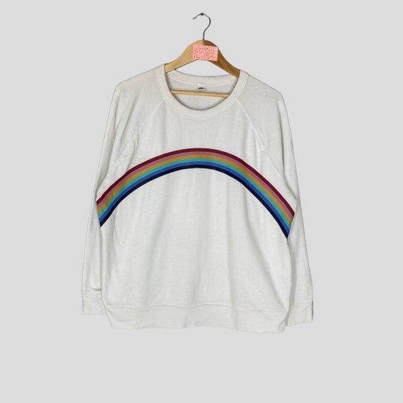 Vintage OLD NAVY Rainbow Designer Crewneck Sweatshirt Old Navy