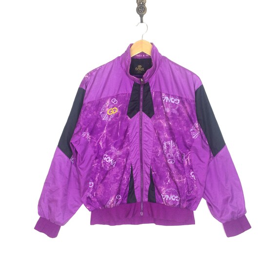 Vintage GONA BY ASICS Windbreaker Jacket Full Zipper Full Print