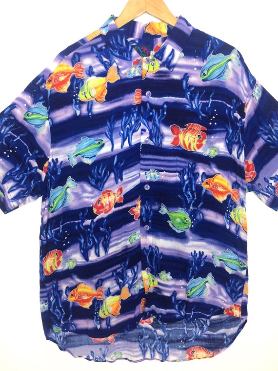 Vintage 80s JAMS WORLD Hawaiin Shirt With Nice Mo… - image 2