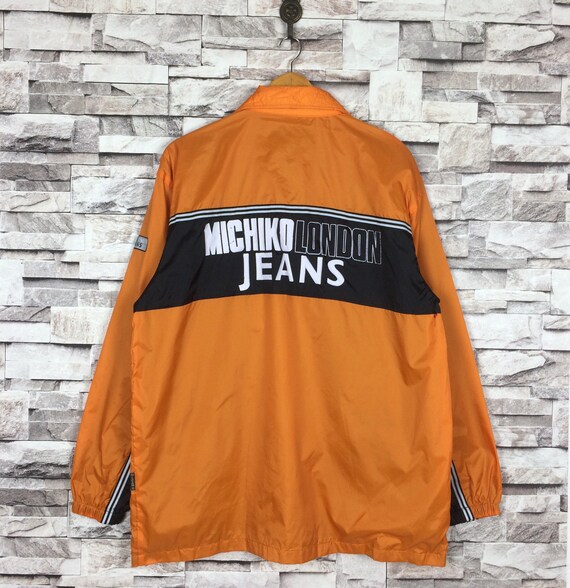 Vintage 90s MICHIKO LONDON JEANS Jacket Big Logo at Back Spell - Etsy