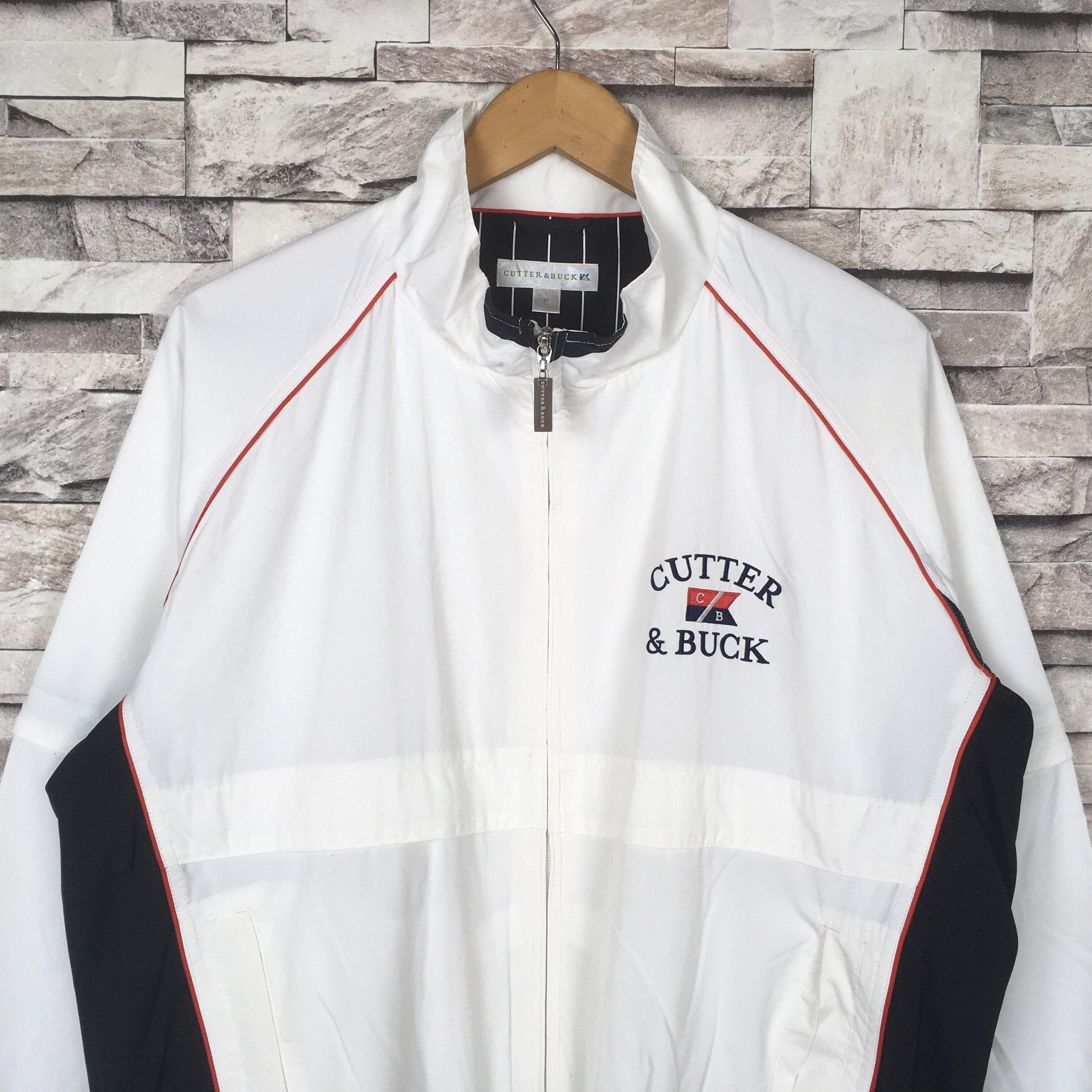 Vintage 90s CUTTER BUCK Windbreaker Jacket Big Logo Spell Out