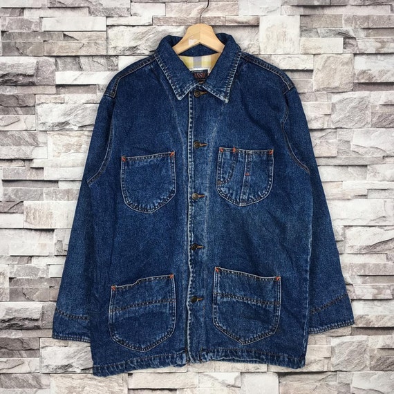 Vintage 90s CLASSIC Workwear Denim Chore Jacket Fo