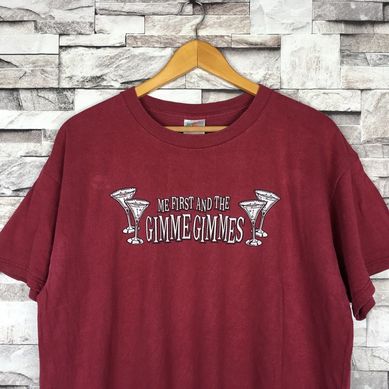 Vintage 90s ME FIRTS And The GIMME GIMMEs Try Out Booze California Punk Rock Skate Band T-Shirt Size Xl