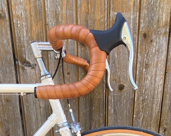 Cinta de manillar de cuero de grano completo: Envolturas para manillar de bicicleta con cinta 3M