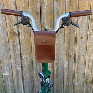 Leather Handlebar Bag for Brompton Large Magnetic attachment Pouch ALL types of Brompton handlebars Brompton Lover Gift