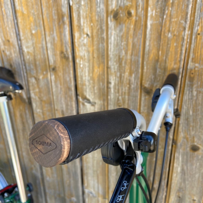 Leather Handlebar Grips for Brompton Bicycle Full Grain Etsy