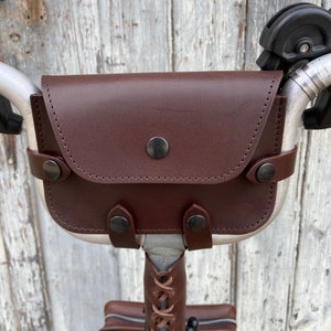 Leren stuurtas voor Brompton Etui voor Brompton-sturen type H en M Brompton lover gift stuurtasje leer